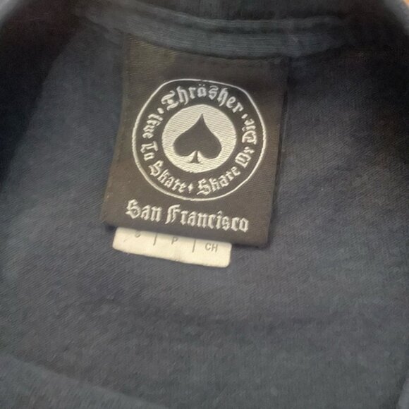 Thrasher Skateboard Magazine Black Short Sleeve Crewneck T Shirt - Picture 2 of 6